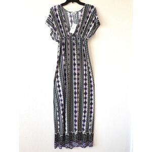 5th & Love Purple Maxi Dress Boho Beach Resort Women’s Size Medium Liquid Knit